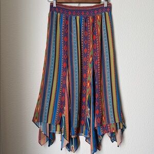 Soft Surroundings Boho Southwestern Aztec Midi Skirt